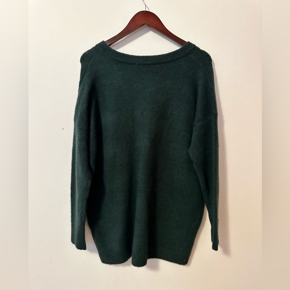 NEW French Connection Women’s Oversized V-Neck Soft Sweater Green Small - Picture 5 of 12